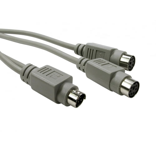 30cm 6 Pin PC KEYBOARD MOUSE Y SPLITTER PS2 ADAPTER CABLE 1 MALE TO 2 FEMALE eBay