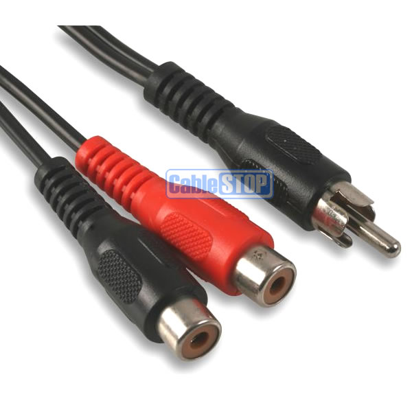 50cm RCA Phono Audio Video Y Splitter Combiner Cable Speaker Lead